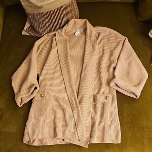 Escada Cream Ribbed Knit Sweater, 100% Wool, Made In Germany